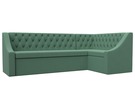 Диван кухонный угловой Мерлин правый угол, Рогожка, Амур 11 зеленый