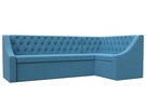Диван кухонный угловой Мерлин правый угол, Рогожка, Амур 10 голубой