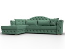 Диван угловой Артис левый угол, Рогожка, Амур 11 зеленый