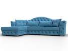 Диван угловой Артис левый угол, Рогожка, Амур 10 голубой