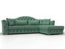 Диван угловой Артис правый угол, Рогожка, Амур 11 зеленый