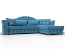 Диван угловой Артис правый угол, Рогожка, Амур 10 голубой