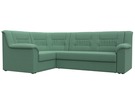 Диван угловой Карелия левый угол, Рогожка, Амур 11 зеленый