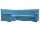 Диван угловой Карелия левый угол, Рогожка, Амур 10 голубой