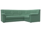 Диван угловой Карелия правый угол, Рогожка, Амур 11 зеленый