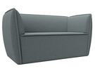 Диван кухонный прямой Бергамо 2-х местный, Рогожка, Амур 07 серый