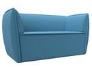 Диван кухонный прямой Бергамо 2-х местный, Рогожка, Амур 10 голубой