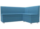 Диван кухонный угловой Уют правый угол, Рогожка, Амур 10 голубой
