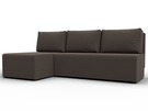 Диван угловой Поло левый угол, Рогожка, Амур 05 коричневый