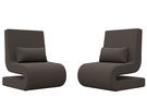 Кресло Волна (2 шт.), Рогожка, Амур 05 коричневый