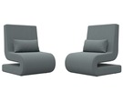 Кресло Волна (2 шт.), Рогожка, Амур 07 серый