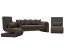 Набор Волна-1 (диван, 2 кресла), Рогожка, Амур 05 коричневый