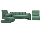 Набор Волна-1 (диван, 2 кресла), Рогожка, Амур 11 зеленый