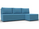 Диван угловой Поло правый угол, Рогожка, Амур 10 голубой