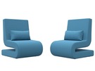 Кресло Волна (2 шт.), Рогожка, Амур 10 голубой