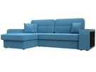 Диван угловой Брюссель левый угол, Рогожка, Амур 10 голубой