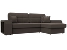 Диван угловой Брюссель правый угол, Рогожка, Амур 05 коричневый