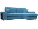 Диван угловой Брюссель правый угол, Рогожка, Амур 10 голубой
