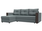 Диван угловой Валенсия Лайт левый угол, Рогожка, Амур 07 серый