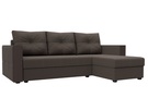 Диван угловой Валенсия Лайт правый угол, Рогожка, Амур 05 коричневый