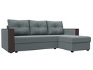 Диван угловой Валенсия Лайт правый угол, Рогожка, Амур 07 серый