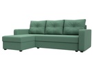 Диван угловой Ливерпуль Лайт левый угол, Рогожка, Амур 11 зеленый