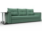 Диван прямой Атланта со столом слева, Рогожка, Амур 11 зеленый