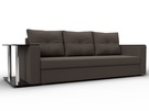 Диван прямой Атланта со столом слева, Рогожка, Амур 05 коричневый