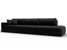 Диван прямой Лига-036 НПБ Модерн Лонг подлокотник слева, Экокожа, GRIFON 18 черный