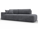 Диван прямой Лига-036 НПБ Модерн подлокотник слева, Велюр, BRUT 16 темно-серый
