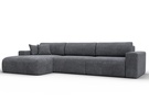 Диван угловой Лига-036 НПБ Классик Лонг левый угол, Велюр, BRUT 16 темно-серый