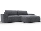 Диван угловой Лига-036 НПБ Классик правый угол, Велюр, BRUT 16 темно-серый