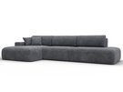 Диван угловой Лига-036 НПБ Модерн Лонг левый угол, Велюр, BRUT 16 темно-серый