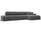 Диван угловой Лига-036 НПБ Модерн Лонг правый угол, Велюр, BRUT 16 темно-серый
