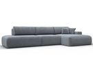 Диван угловой Лига-036 НПБ Модерн Лонг правый угол, Велюр, TOWER 10 серый