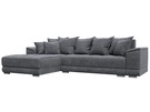 Диван угловой НордСтар левый угол, Велюр, BRUT 16 темно-серый