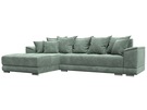 Диван угловой НордСтар левый угол, Велюр, BRUT 08 зеленый