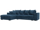 Диван угловой НордСтар левый угол, Велюр, BRUT 11 синий