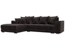 Диван угловой НордСтар левый угол, Велюр, BRUT 17 коричневый