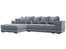 Диван угловой НордСтар левый угол, Велюр, TOWER 10 серый