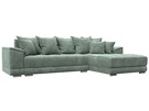 Диван угловой НордСтар правый угол, Велюр, BRUT 08 зеленый