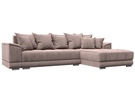 Диван угловой НордСтар правый угол, Велюр, TOWER 05 бежевый