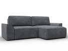 Диван угловой Лига-048 НПБ, Велюр, BRUT 16 темно-серый