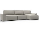 Диван угловой Лига-048 НПБ лонг, Рогожка, Амур 02 бежевый