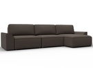 Диван угловой Лига-048 НПБ лонг, Рогожка, Амур 05 коричневый