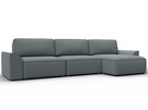 Диван угловой Лига-048 НПБ лонг, Рогожка, Амур 07 серый