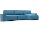Диван угловой Лига-048 НПБ лонг, Рогожка, Амур 10 голубой
