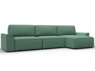 Диван угловой Лига-048 НПБ лонг, Рогожка, Амур 11 зеленый