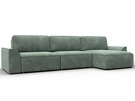 Диван угловой Лига-048 НПБ лонг, Велюр, BRUT 08 зеленый