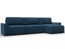 Диван угловой Лига-048 НПБ лонг, Велюр, BRUT 11 синий